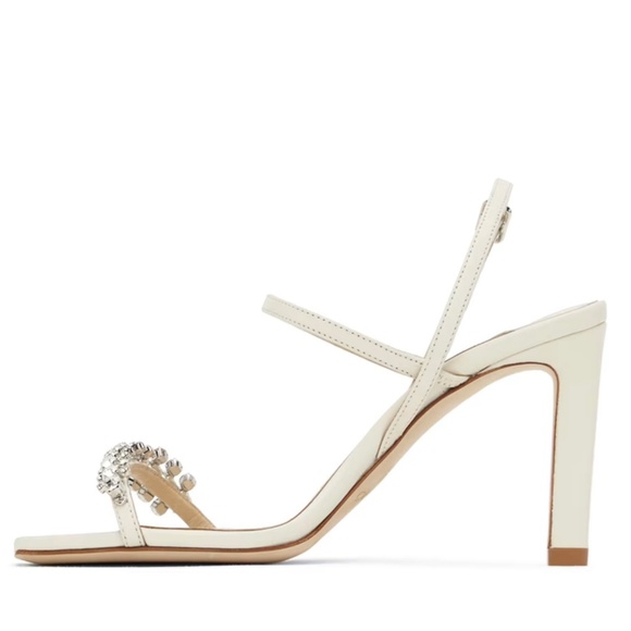 Jimmy Choo Off-White Meira 85 Heeled Slingback Heels / Sandals US7 - Picture 9 of 15